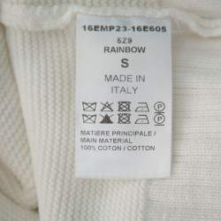 Pre Owned Chloe White Knit Rainbow Stripe Detail Jumper S