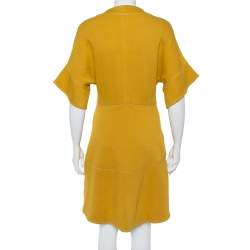 Pre Owned Chloe Mustard Yellow Knit Asymmetrical Hem Mini Dress S