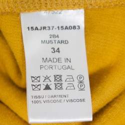 Pre Owned Chloe Mustard Yellow Knit Asymmetrical Hem Mini Dress S