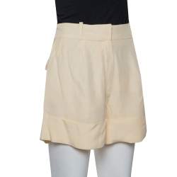 Pre Owned Chloé Cream Crepe Shorts M