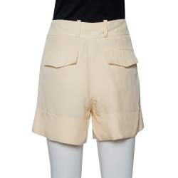 Pre Owned Chloé Cream Crepe Shorts M