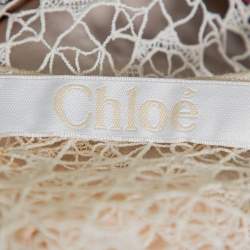 مملوكة مسبقًا توب كلوي دانتيل وحرير مطبوع متعدد الألوان مقاس متوسط