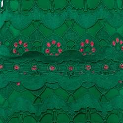 مملوكة مسبقًا فستان كلوي بلا أكمام حافة غير متماثلة دانتيل غوبير أخضر مقاس وسط (ميديوم)