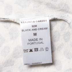 Pre Owned Chloe Monochrome Animal Printed Knit Waist Tie Detail Oversized Sweatshirt M