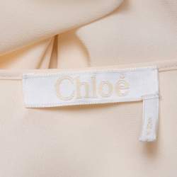 Pre Owned توب كلوي أزرار أمامية مكشكش حرير ريمي مقاس كبير