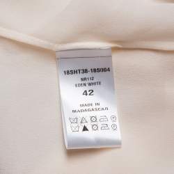 Pre Owned توب كلوي أزرار أمامية مكشكش حرير ريمي مقاس كبير