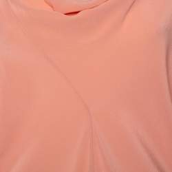 Pre Owned Chloe Pink Silk Draped Neck Long Sleeve Top S