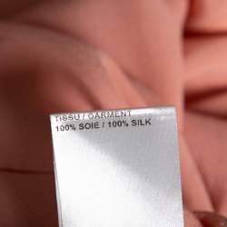 Pre Owned Chloe Pink Silk Draped Neck Long Sleeve Top S