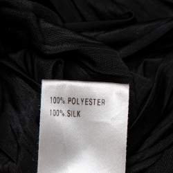 Pre Owned Chloe Black Pleated Silk Bow Detail Flared Noir Dress XS