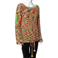 مملوكة مسبقًا بلوفر كلوي تريكو متعدد الألوان برباط خصر مقاس صغير - سمول