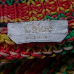 مملوكة مسبقًا بلوفر كلوي تريكو متعدد الألوان برباط خصر مقاس صغير - سمول