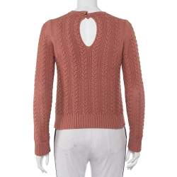 Pre Owned سويتر كلوي تريكو كابل قطن أحمر روج مقاس صغير جدا