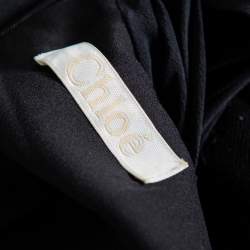 Pre Owned Chloe Black Silk Neck Tie Detail Pleated Sleeveless Shift Dress M