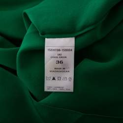 Pre Owned Chloe Green Silk Oversized Top & Striped Asymmetric Hem Skirt S