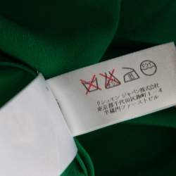 Pre Owned Chloe Green Silk Oversized Top & Striped Asymmetric Hem Skirt S