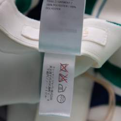 Pre Owned Chloe Green Silk Oversized Top & Striped Asymmetric Hem Skirt S