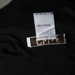 Pre Owned Chloe Black Georgette Cape Sleeve Draped Tie Detail Top L