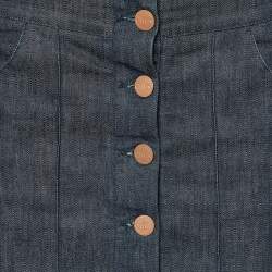 Pre Owned Chloe Black Denim Button Front Mini Skirt M