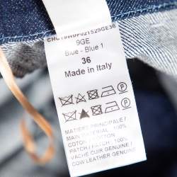 Pre Owned Chloe Indigo Denim Patch Pocket Detail High Waist Jeans S 