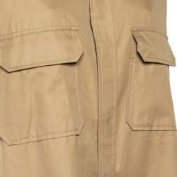 Pre Owned Chloe Beige Silk Coat Overlay Detail Oversized Shift Dress M