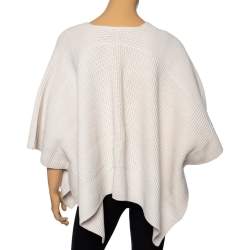 Pre Owned Chloe Chalk Cashmere Knit Buttoned Detailed Poncho XS/S