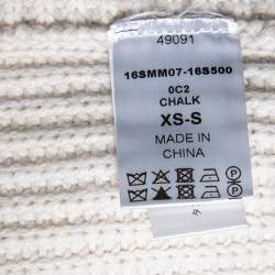 Pre Owned Chloe Chalk Cashmere Knit Buttoned Detailed Poncho XS/S