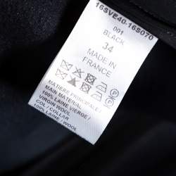 Pre Owned Chloe Black Wool Crepe Mandarin Collared Double Breasted Cape S