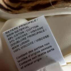 Pre Owned Chloe Brown Animal Print Cotton Cropped Jacket M