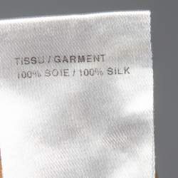 Pre Owned Chloe Golden Beige Silk Ruffled Front Detail Long Sleeve Shirt M