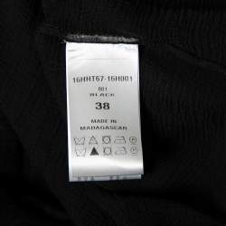 Pre Owned Chloe Black Silk Chiffon Ruffled Oversized Sheer Top M