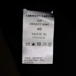 Pre Owned Chloe Olive Green Crepe Long Sleeve Short Dress M