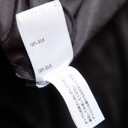 Pre Owned Chloe Black Silk Ruffled Detail Button Front Belted Dress M