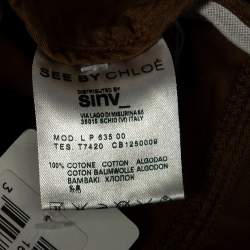 Pre Owned See By Chloe Brown Cotton High Waisted Cargo Pants M