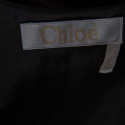 Chloe Purple Textured Cotton Buttoned Sleeveless Jumpsuit S