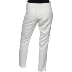 Pre Owned Chloe Off-White Crepe Formal Pants S