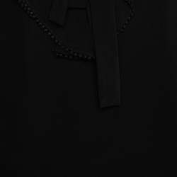 Pre Owned Chloe Black Silk Ruffled Trim Detail Long Sleeve Blouse S