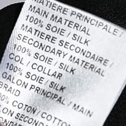 Pre Owned Chloe Black Silk Ruffled Trim Detail Long Sleeve Blouse S