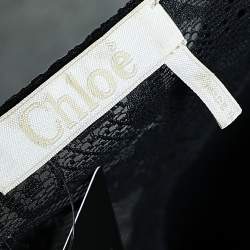 Pre Owned Chloe Navy Blue Lace oversized Sleeve Top S