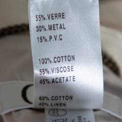 Pre Owned Chloe Beige Cotton & Linen Embellished Cropped Jacket M
