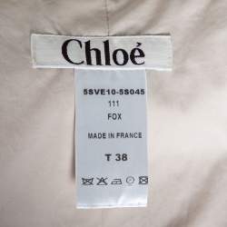Pre Owned Chloe Beige Cotton & Linen Embellished Cropped Jacket M