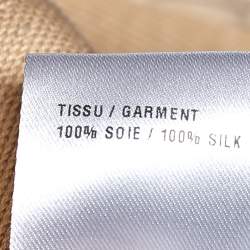 Pre Owned Chloe Cream Striped Detail Silk Pleated Midi Skirt M