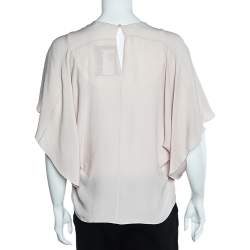 Pre Owned Chloe Soft Pink Silk Ruffled Top M