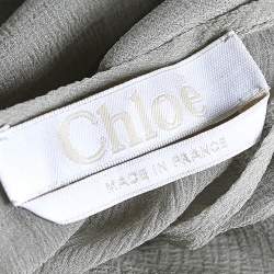 Pre Owned Chloe Grey Chiffon Tiered Maxi Dress L