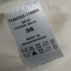 Pre Owned Chloe Cream Silk Eyelet Lace Layered Trim Shirt M