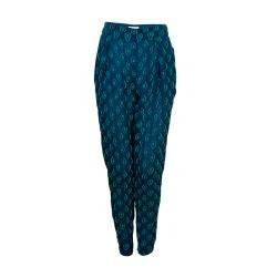 Chloe Cyan Blue Crinkled Silk Jacquard Top And Pants Set S