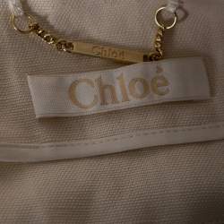 Pre Owned Chloe Cream Textured Tweed Open Front Jacket S