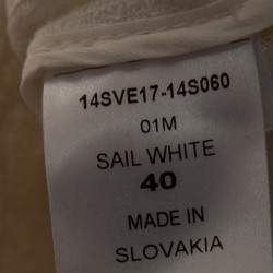 Pre Owned Chloe Cream Textured Tweed Open Front Jacket S