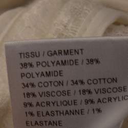 Pre Owned Chloe Cream Textured Tweed Open Front Jacket S