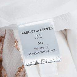 Pre Owned Chloe White Lurex Silk Jacquard Sleeveless Top M