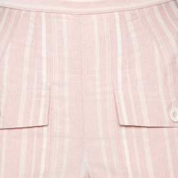 Chloe Light Pink Striped Pocketed Straight Leg Pants S